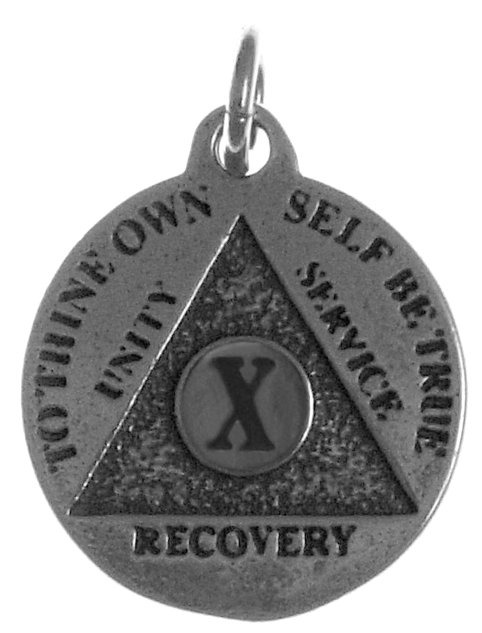 Mini Recovery Medallions, Your Choice of Blank, 24 Hour or Years 1-20, 25 & 30, Sterling Silver, Serenity Prayer on Back