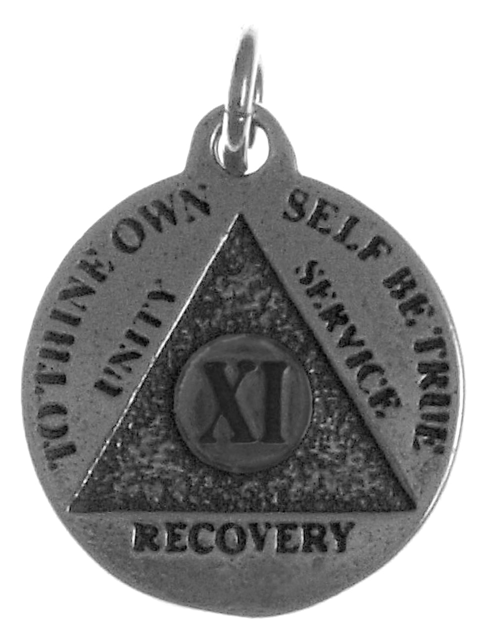 Mini Recovery Medallions, Your Choice of Blank, 24 Hour or Years 1-20, 25 & 30, Sterling Silver, Serenity Prayer on Back