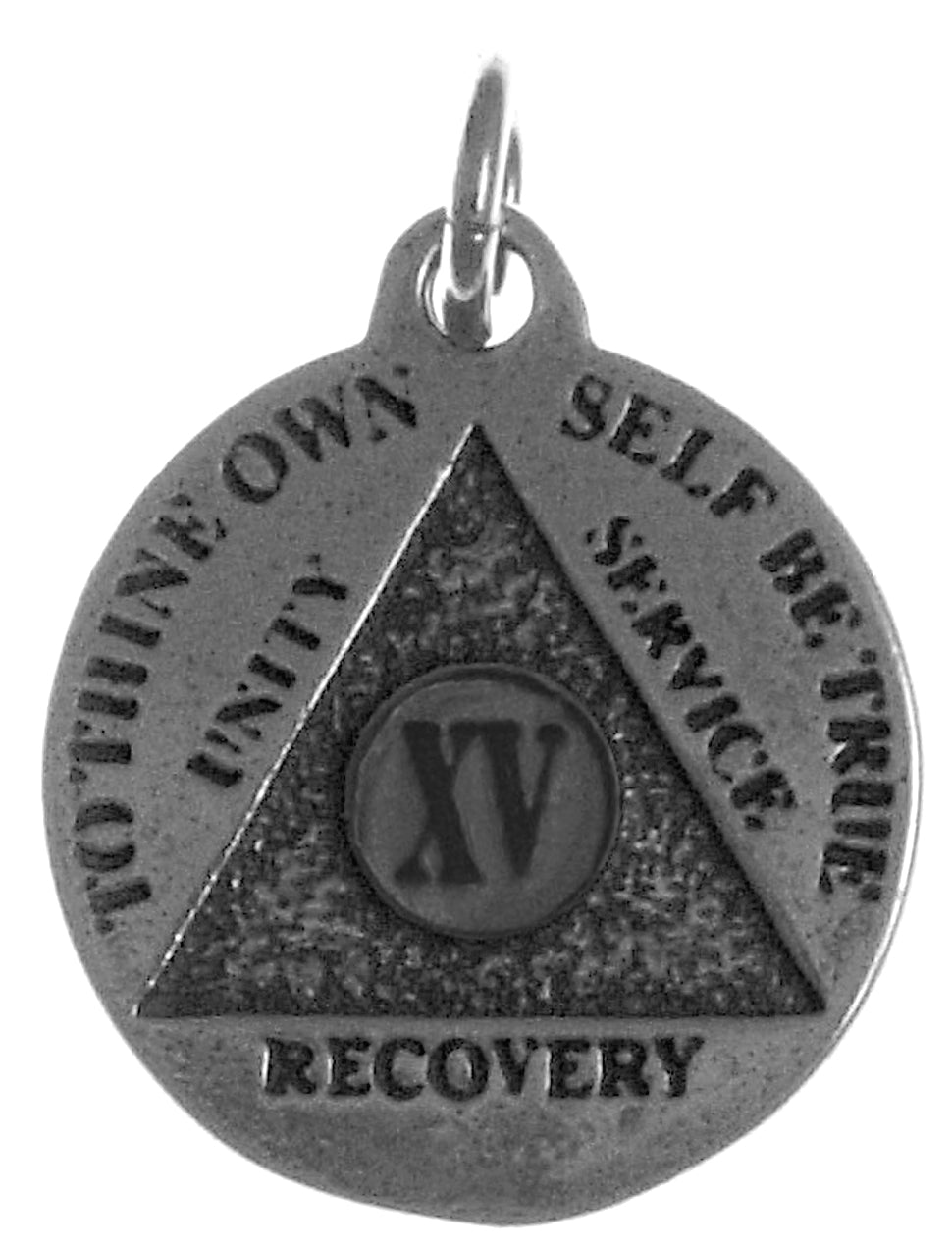Mini Recovery Medallions, Your Choice of Blank, 24 Hour or Years 1-20, 25 & 30, Sterling Silver, Serenity Prayer on Back