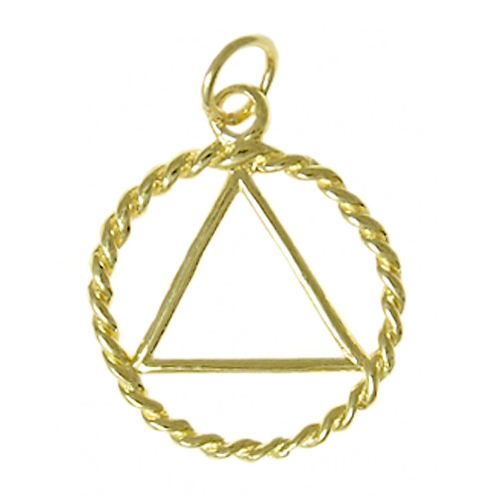 14k Gold Pendant, Twist Wire Style, Medium Size