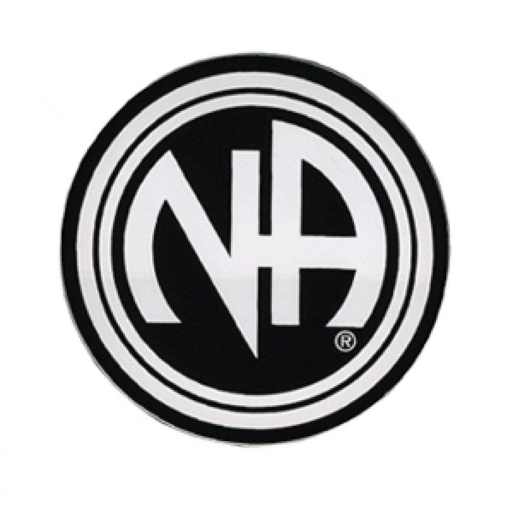 1-1/2" Round "NA " Initial Recovery Sticker, Available in 5 Colors