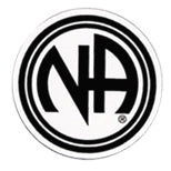 1-1/2" Round "NA " Initial Recovery Sticker, Available in 5 Colors