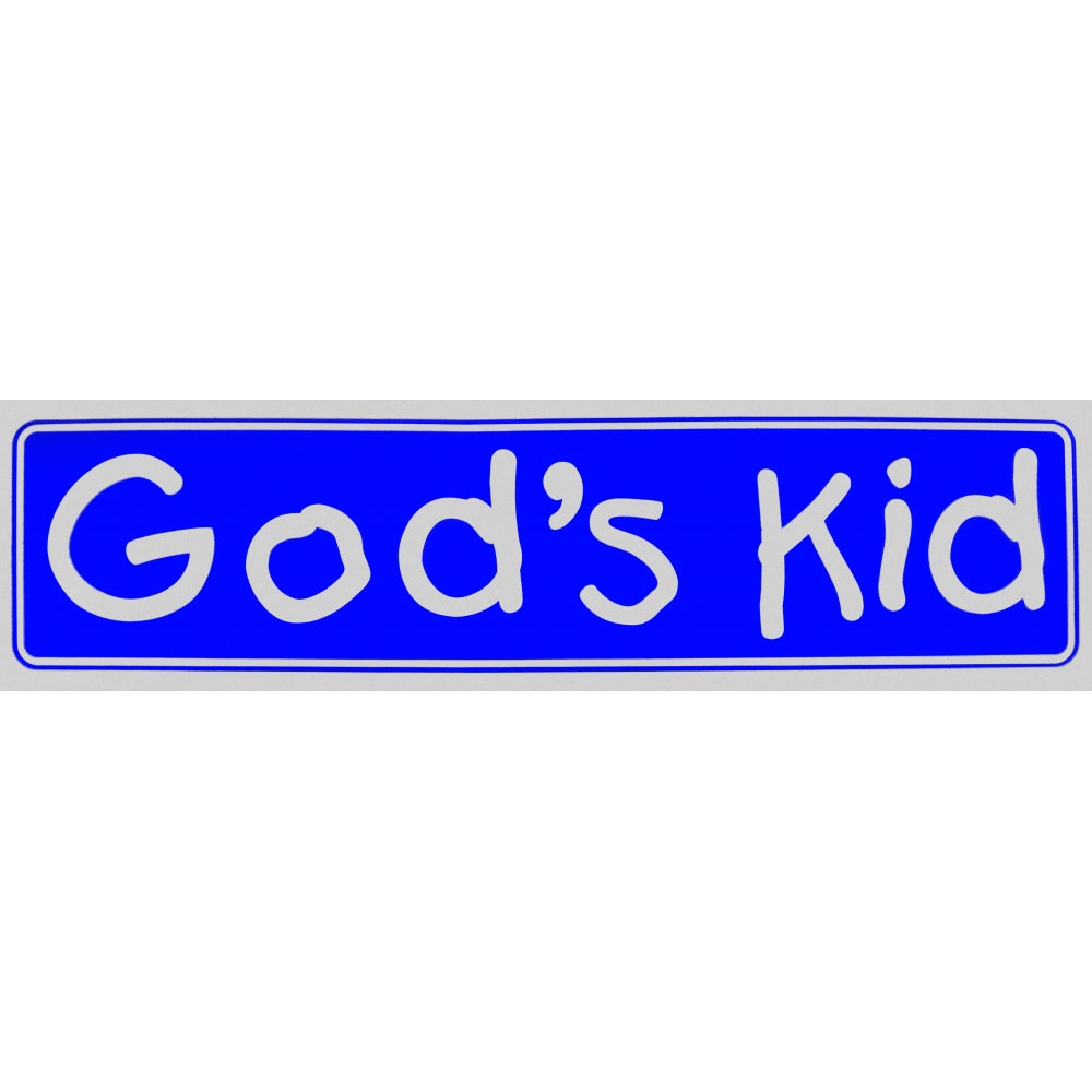 "God's Kid" Bumper Sticker, Available in 3 Colors, Size 11-1/2" x 3"