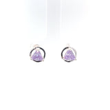 Sterling Silver Earrings, Available in 12 Different 5mm Triangle Colored CZ Birthstones