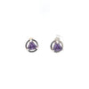 Sterling Silver Earrings, Available in 12 Different 5mm Triangle Colored CZ Birthstones