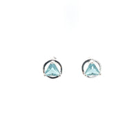 Sterling Silver Earrings, Available in 12 Different 5mm Triangle Colored CZ Birthstones