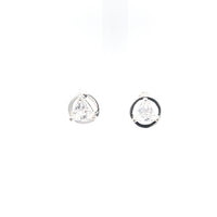 Sterling Silver Earrings, Available in 12 Different 5mm Triangle Colored CZ Birthstones