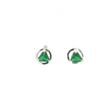 Sterling Silver Earrings, Available in 12 Different 5mm Triangle Colored CZ Birthstones