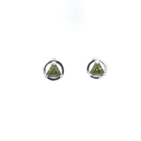 Sterling Silver Earrings, Available in 12 Different 5mm Triangle Colored CZ Birthstones