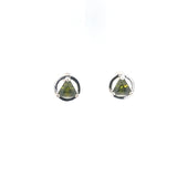 Sterling Silver Earrings, Available in 12 Different 5mm Triangle Colored CZ Birthstones