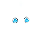 Sterling Silver Earrings, Available in 12 Different 5mm Triangle Colored CZ Birthstones