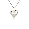 Alcoholics Anonymous (AA) Open Heart Sterling Silver Pendant – 12-Step Recovery Jewelry