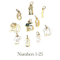 14k Gold Pendant, Numerals for Celebrating All Occasions; Anniversary, Birthdays