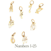 14k Gold Pendant, Numerals for Celebrating All Occasions; Anniversary, Birthdays