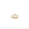 14k Gold Ring, Alcoholics Anonymous AA Symbol, Twist Wire Circle