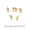 14k Gold Pendant, Small Roman Numerals for Celebrating All Occasions; Anniversary, Birthdays