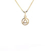 14k Gold AA Pendant – Tiny Circle Triangle Charm, 0.6g, Hand-Finished & High Polished, Pendant Only