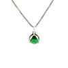 Sterling Silver Small Circle Pendant with 5mm Triangle Birthstone – 12-Step Recovery Jewelry
