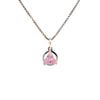 Sterling Silver Small Circle Pendant with 5mm Triangle Birthstone – 12-Step Recovery Jewelry