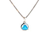 Sterling Silver Small Circle Pendant with 5mm Triangle Birthstone – 12-Step Recovery Jewelry