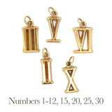 14k Gold Pendant, Roman Numerals for Celebrating All Occasions; Anniversary, Birthdays