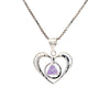 Alcoholics Anonymous (AA) Symbol Heart Pendant with Birthstone – Sterling Silver Recovery Jewelry