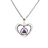 Alcoholics Anonymous (AA) Symbol Heart Pendant with Birthstone – Sterling Silver Recovery Jewelry
