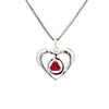 Alcoholics Anonymous (AA) Symbol Heart Pendant with Birthstone – Sterling Silver Recovery Jewelry