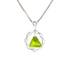 Flat Triangle in Basket Weave Circle with Birthstone – Sterling Silver AA Recovery Pendant