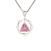 Flat Triangle in Basket Weave Circle with Birthstone – Sterling Silver AA Recovery Pendant
