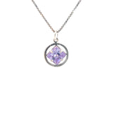 Sterling Silver Pendant, Narcotics Anonymous NA Symbol with 12 Different 8mm Square Colored CZ Birthstones