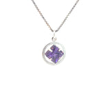 Sterling Silver Pendant, Narcotics Anonymous NA Symbol with 12 Different 8mm Square Colored CZ Birthstones