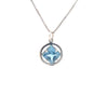 Sterling Silver Pendant, Narcotics Anonymous NA Symbol with 12 Different 8mm Square Colored CZ Birthstones