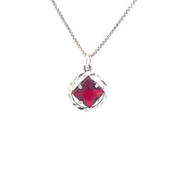 Sterling Silver Pendant, Narcotics Anonymous NA Symbol with 12 Different 8mm Square Colored CZ Birthstones