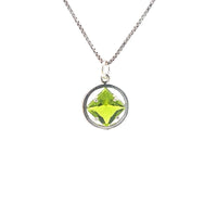 Sterling Silver Pendant, Narcotics Anonymous NA Symbol with 12 Different 8mm Square Colored CZ Birthstones