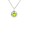 Sterling Silver Pendant, Narcotics Anonymous NA Symbol with 12 Different 8mm Square Colored CZ Birthstones