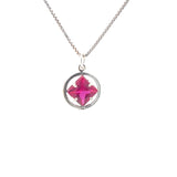 Sterling Silver Pendant, Narcotics Anonymous NA Symbol with 12 Different 8mm Square Colored CZ Birthstones