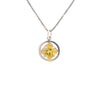 Sterling Silver Pendant, Narcotics Anonymous NA Symbol with 12 Different 8mm Square Colored CZ Birthstones