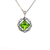 Narcotics Anonymous (NA) Symbol Square Birthstone in Basket Weave Circle Sterling Silver Pendant