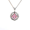 Narcotics Anonymous (NA) Symbol Square Birthstone in Basket Weave Circle Sterling Silver Pendant