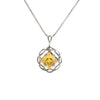 Narcotics Anonymous (NA) Symbol Square Birthstone in Basket Weave Circle Sterling Silver Pendant