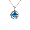 Narcotics Anonymous (NA) Symbol Square Birthstone in Basket Weave Circle Sterling Silver Pendant