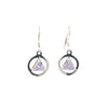 Sterling Silver Earrings, Alcoholics Anonymous AA Symbol, Available in 12 Different 6mm Triangle Colored CZ Birthstones