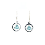 Sterling Silver Earrings, Alcoholics Anonymous AA Symbol, Available in 12 Different 6mm Triangle Colored CZ Birthstones