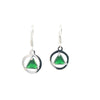 Sterling Silver Earrings, Alcoholics Anonymous AA Symbol, Available in 12 Different 6mm Triangle Colored CZ Birthstones