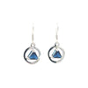 Sterling Silver Earrings, Alcoholics Anonymous AA Symbol, Available in 12 Different 6mm Triangle Colored CZ Birthstones