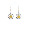 Sterling Silver Earrings, Alcoholics Anonymous AA Symbol, Available in 12 Different 6mm Triangle Colored CZ Birthstones