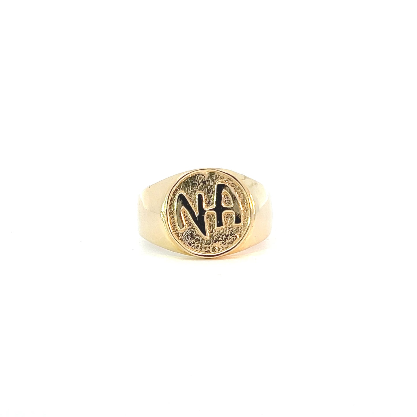 14k gold, Men's Ring with Narcotics Anonymous "NA" Initials