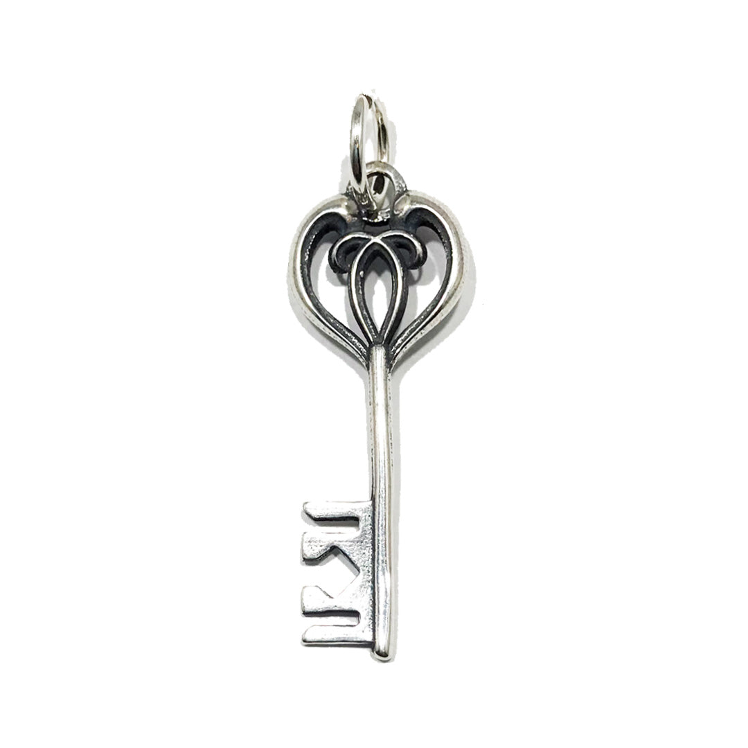 Sterling Silver Heart Key Pendant