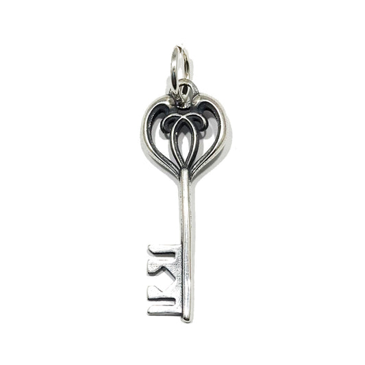 Sterling Silver Heart Key Pendant